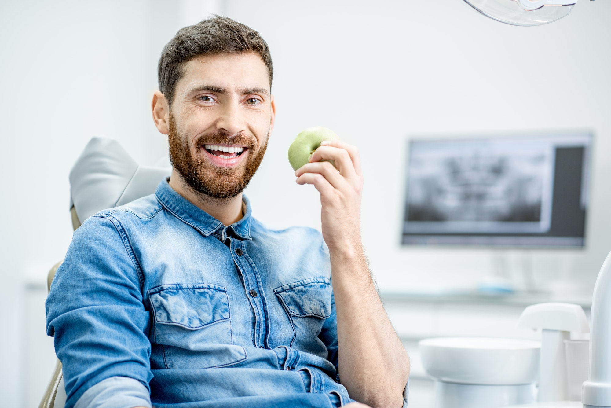 Man's portrait in the dental office